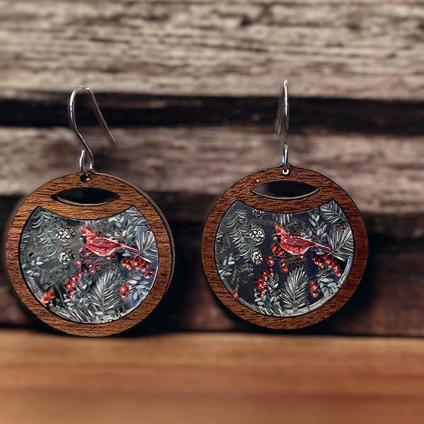 Cardinal Earrings