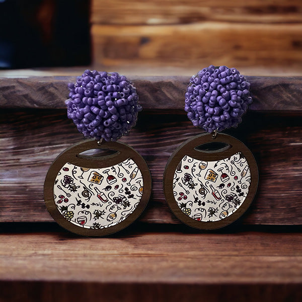 Wine and Charcuterie Earrings with Topper