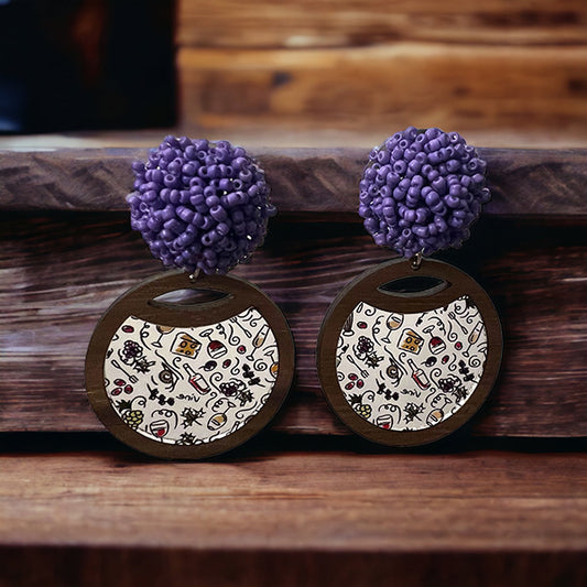Wine and Charcuterie Earrings with Topper